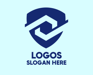 Blue Company Shield  Logo