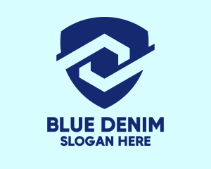 Blue Company Shield  logo design