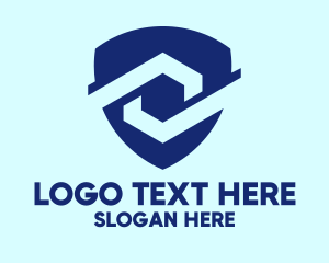 Tech - Blue Company Shield logo design