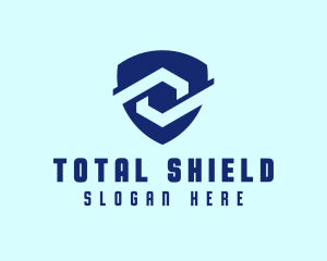 Blue Company Shield  logo design