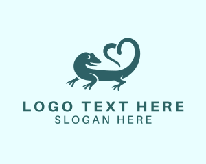 Heart - Lizard Heart Tail logo design