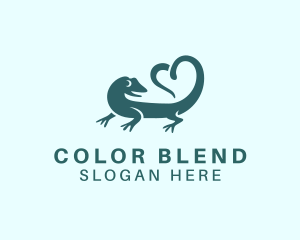 Chameleon - Lizard Heart Tail logo design