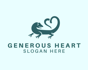 Lizard Heart Tail logo design