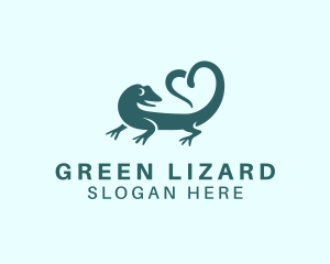 Iguana - Lizard Heart Tail logo design