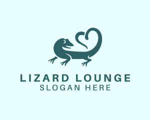 Lizard Heart Tail logo design