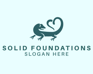 Heart - Lizard Heart Tail logo design