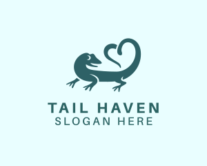 Tail - Lizard Heart Tail logo design