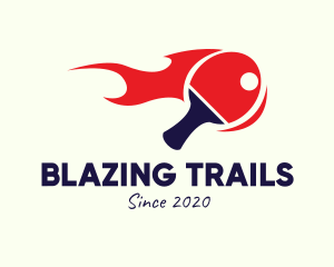 Blazing Table Tennis Paddle logo design