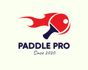 Blazing Table Tennis Paddle logo design