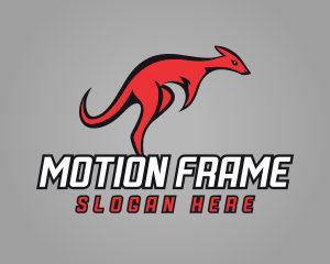 Red Fast Kangaroo logo design