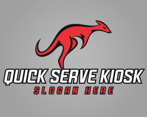 Red Fast Kangaroo logo design