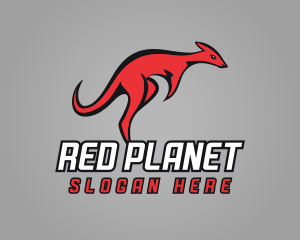 Red Fast Kangaroo logo design