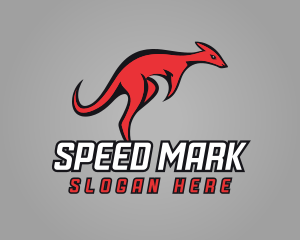 Red Fast Kangaroo logo design