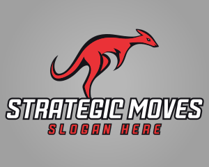 Red Fast Kangaroo logo design