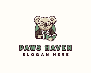 Professor Koala Teacher logo design