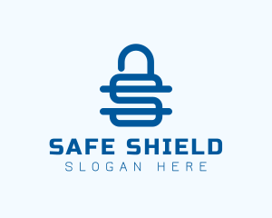 Security Lock Letter S logo design