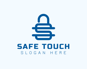 Security Lock Letter S logo design