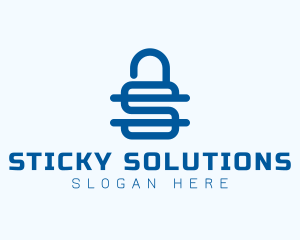 Security Lock Letter S logo design