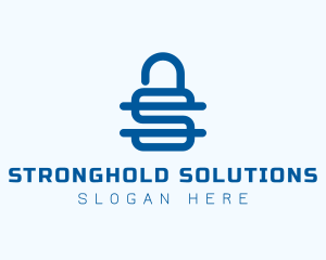 Security Lock Letter S logo design