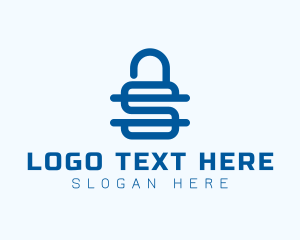 Security Lock Letter S logo design