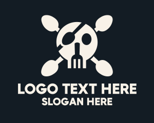 Illustrative - Cutlery Pirate Skull & Crossbones logo design
