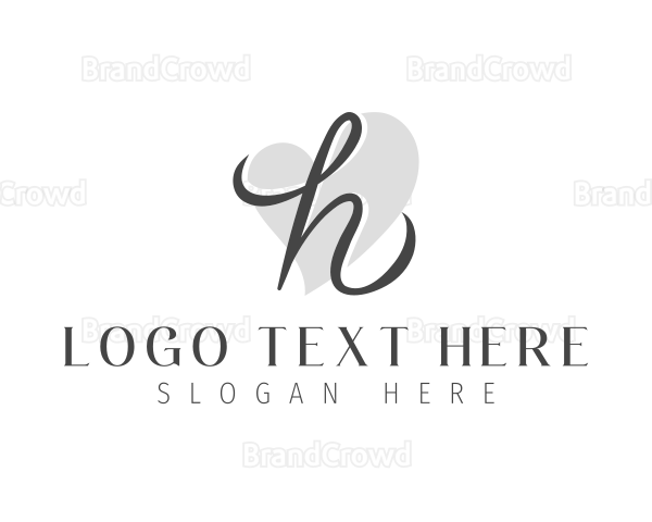 Beauty Heart Letter H Logo