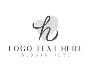 Initial - Beauty Heart Letter H logo design