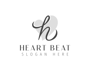 Beauty Heart Letter H logo design