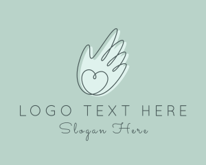 Finger Heart - Foundation Hand Love logo design