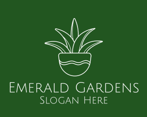 Plant Pot Outline logo design