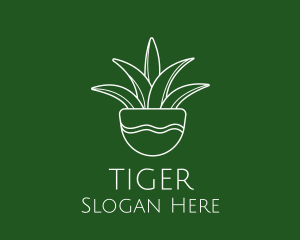 Eco - Plant Pot Outline logo design