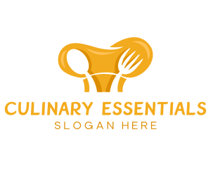 Toque Hat Spoon Fork Culinary logo design