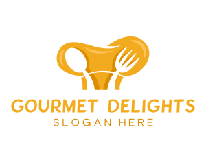 Toque Hat Spoon Fork Culinary logo design