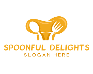 Toque Hat Spoon Fork Culinary logo design