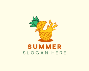 Pineapple Juice Drink logo design