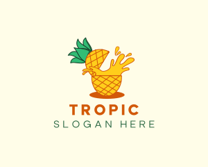 Pineapple Juice Drink logo design