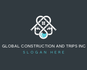 Pipe Plumbing Home Renovation Logo