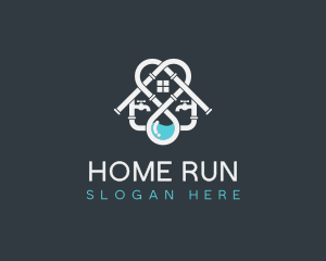 Pipe Plumbing Home Renovation logo design