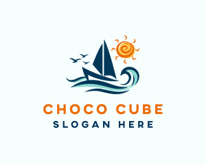 Ocean - Tropical Ocean Sailboat logo design