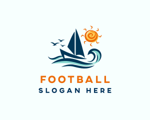 Boat - Tropical Ocean Sailboat logo design