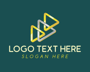 Blog - Metallic Play Button logo design