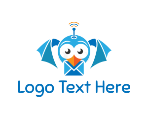 Communication - Bird Bat Drone Courier logo design