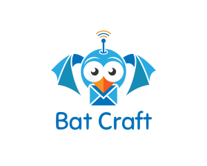 Bird Bat Drone Courier logo design