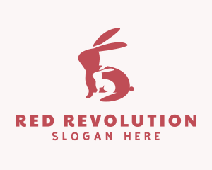 Red Rabbit & Bunny logo design