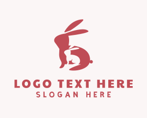 Young - Red Rabbit & Bunny logo design