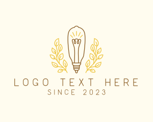 Edison Bulb - Leaf Plant Bulb logo design