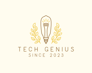 Technologist - Leaf Plant Bulb logo design