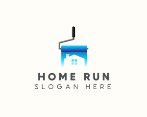 Paint Roller Home Renovation logo design