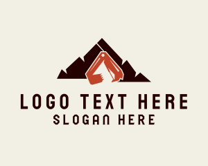 Worker - Mountain Excavator Mining logo design