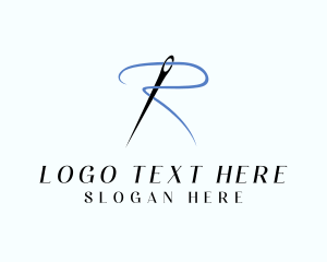 Dress Rental - Needle Tailor Letter R logo design